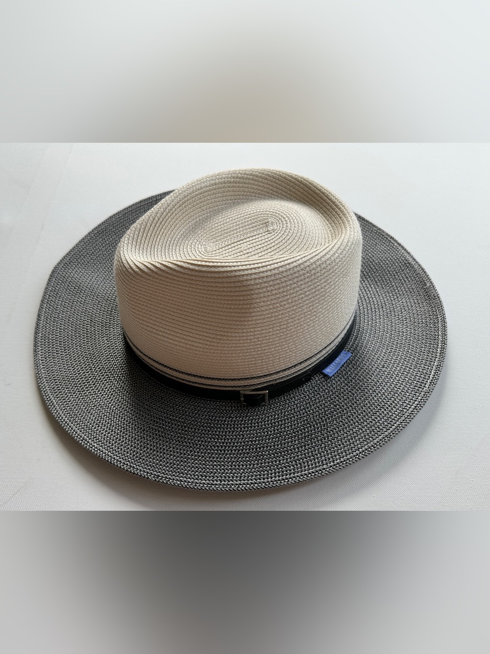 Wallaroo Hat Company Kristy Packable Fedora in Black/Ivory UPF50+ Sun Protection
